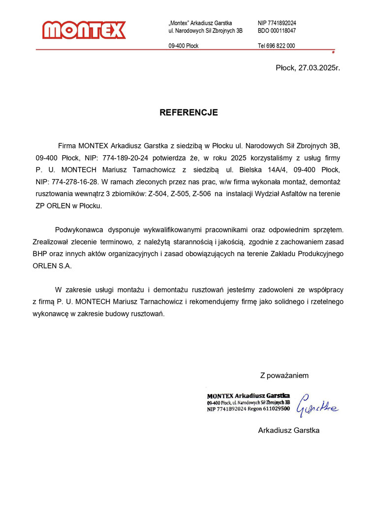 MONTEX Arkadiusz Garstka